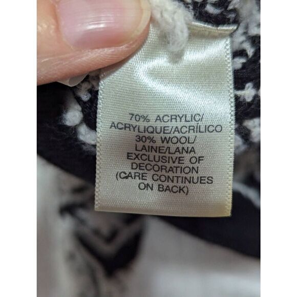 Susan Bristol Women's Black Long-Sleeve Hand Embroidery Beaded Pattern Sweater S - Picture 7 of 8